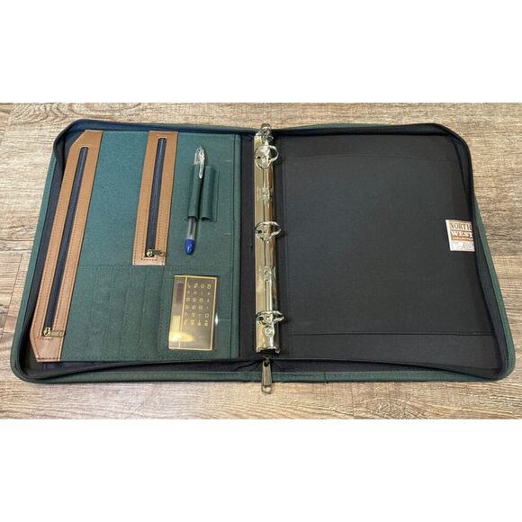 Vintage IBM Employee Exclusive 3 Ring Portfolio Forest Green Excellent - Picture 7 of 11